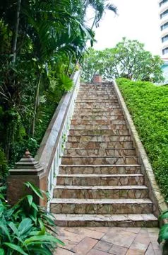 Walkway in the garden Stock Photos