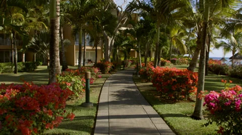 Walkway in Hotel Stock Footage 32207425