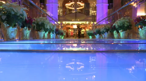 Walkway with interesting lights Stock Footage 53242384