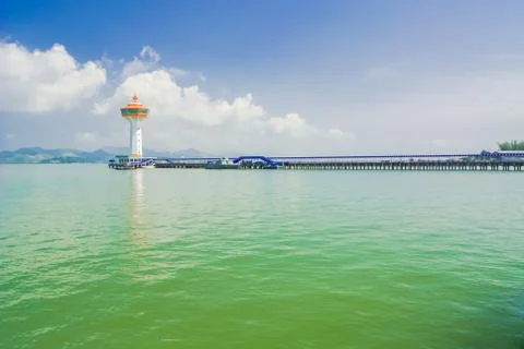 Walkway to lighthouse . Stock Photos
