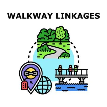 Walkway linkages creating pedestrian infrastructure connections Stock Illustration