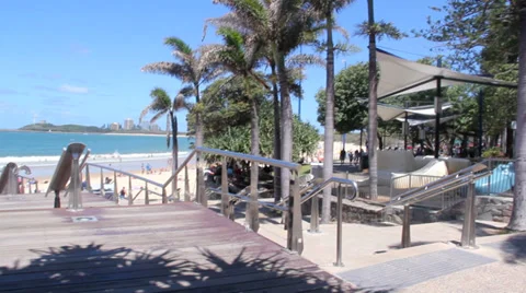 Walkway To Mooloolaba Beach Stock Footage 34127556
