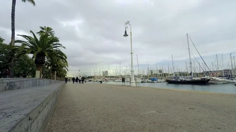 Walkway Near The Sails Stock Footage 77125652