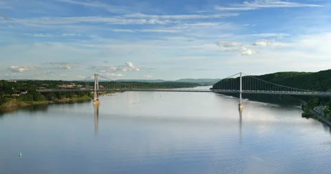 Walkway over the Hudson state park bridge Poughkeepsie New York Stock Footage 340348889