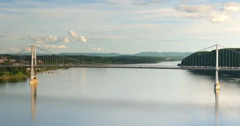 Walkway over the Hudson state park bridge Poughkeepsie New York Stock Footage 340348977