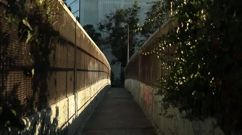 Walkway Over Interstate Stock-Footage 67639393