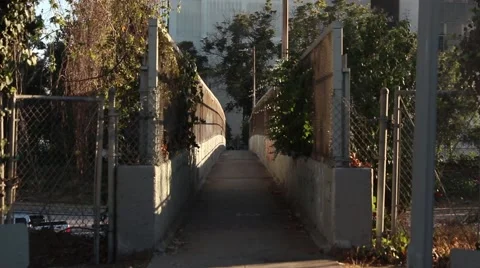 Walkway Over Interstate Stock Footage 67639474