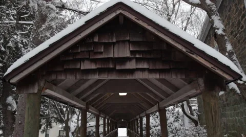 Walkway Pan Down Stock Footage 61550989