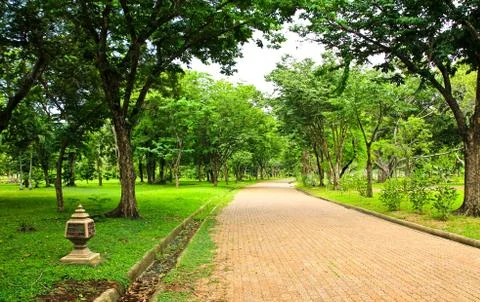 Walkway in the park Stock Photos