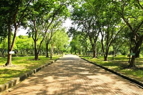 Walkway in the park Stock Photos