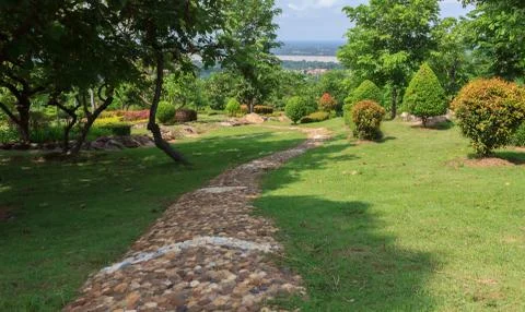 Walkway in the park Stock Photos