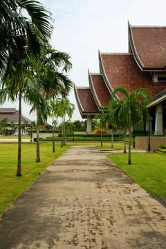 Walkway in temple Stock Photos