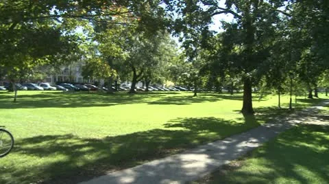 Walkway through park Video stock 10684433