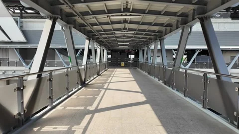 Walkway into the train station Stock Footage 264724844