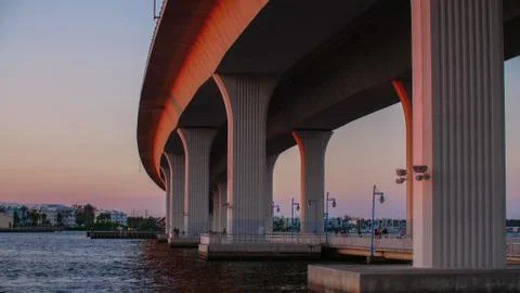Walkway Under Large Bridge Underpass Stock Photos