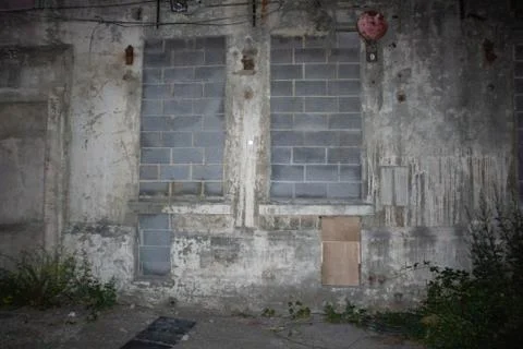 A wall of an abandoned building Stock Photos