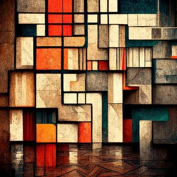 Wall of Abstractions Stock Illustration