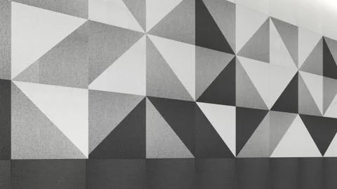 Wall Acoustic Panels, 3d render interior design, mock up illustration Stock Illustration