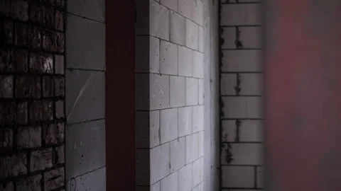 Wall of aerated blocks. Interior partition. Stock Footage 248374835