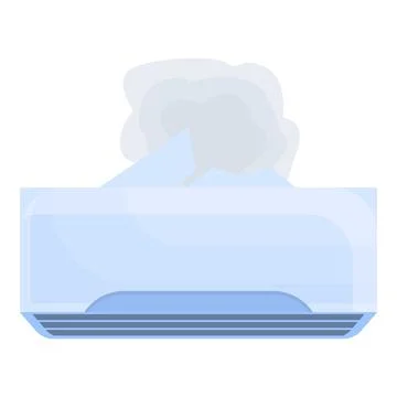 Wall air conditioner broken icon cartoon vector. Building cooling Stock Illustration