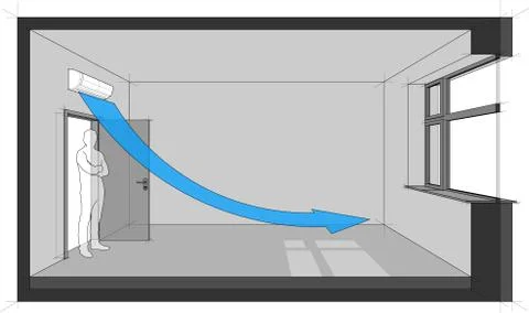 Wall air conditiong unit diagram Stock Illustration