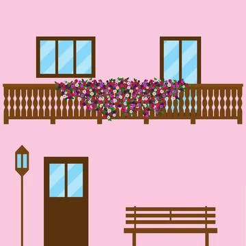 Wall of the Alpine house background. Stock Illustration