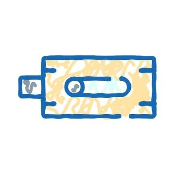 Wall anchor fixing hardware screw doodle art Ilustração Stock