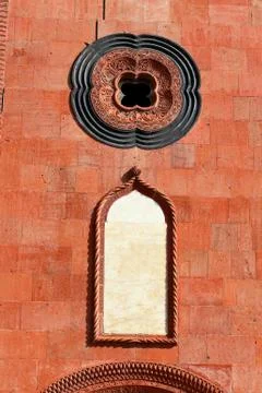 Wall of an ancient  temple Stock Photos