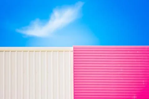 Wall and blue sky. Stock Photos