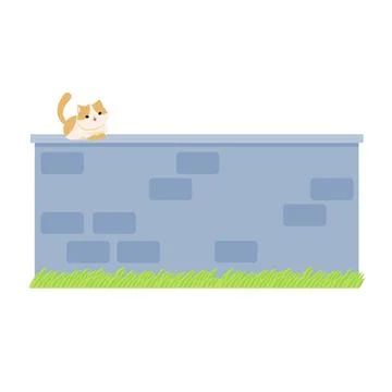 Wall and cat Stock Illustration