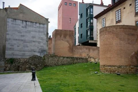 Wall and grass 2 Stock Photos