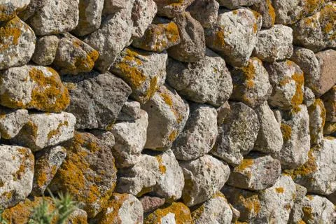 Wall and Lichen Stock Photos