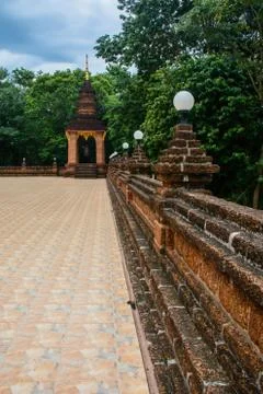 Wall and tower in the temple Stock Photos