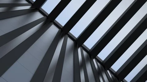 Wall architectural building,structure open ceiling blue sky,animation.3D render Stock Footage 312700319