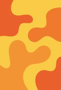 Wall art design liquid orange yellow unique abstract Stock Illustration
