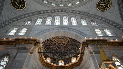 Wall of Art in Mosque Stock Footage 46207068