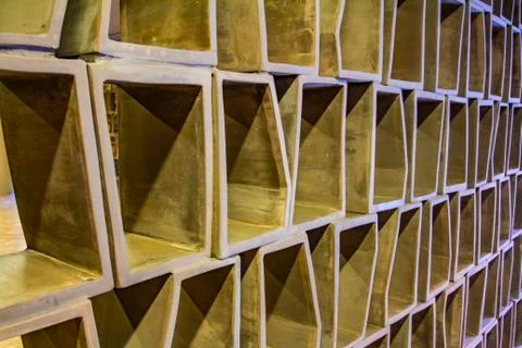 Wall background design. Hexagonal grid. Stock Photos