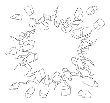 Wall Background Hole Breaking Through Design Stock Illustration