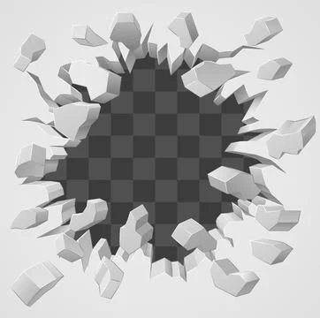 Wall Background Hole Breaking Through Design Ilustración de archivo