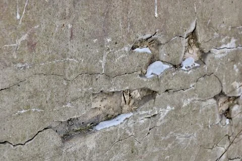 Wall background texture. white plaster in cracks. 스톡 사진