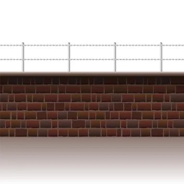 Wall With Barbed Wire Illustrazione stock