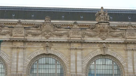 The wall of a big building in Paris Stock Footage 56202886