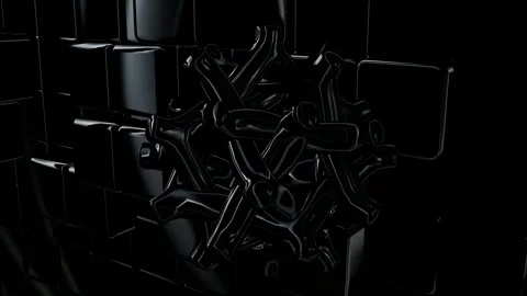 Wall of Black Cubes, Exclusive, Figures, Background, Reflection Vídeo Stock 269963012