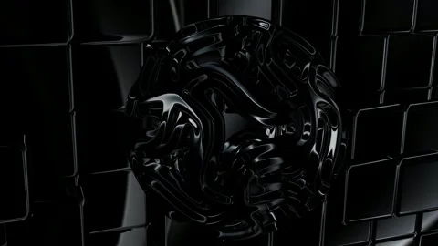 Wall of Black Cubes, Figures, Exclusive, Background, Reflection Stock Footage 269961992