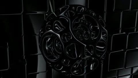 Wall of Black Cubes, Figures, Exclusive, Reflection, Background Stock Footage 269962876