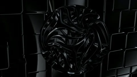 Wall of Black Cubes, Figures, Reflection, Exclusive, Background Stock Footage 269961972