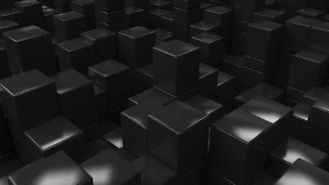 Wall of black cubes Stock Illustration