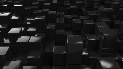 Wall of black cubes Illustrazione stock