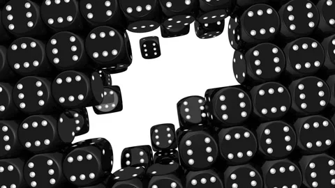 A wall of black dice Stock Footage 205230901