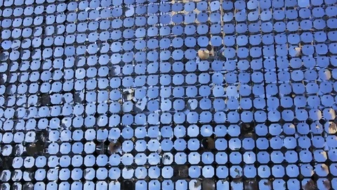 Wall of blinking blue paillettes Video stock 83525430